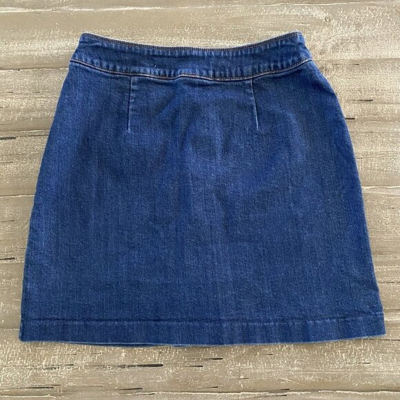 H & M Denim Skirt Women’s Size 6 Dark Wash Blue Front Zipper Mini Ladies Y2K - Picture 3 of 7